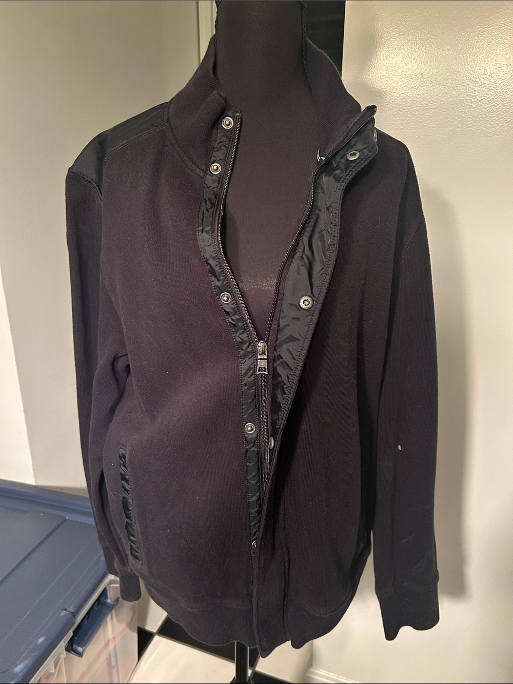 Nautica Black Lightweight Zip-Front Shirt Jacket